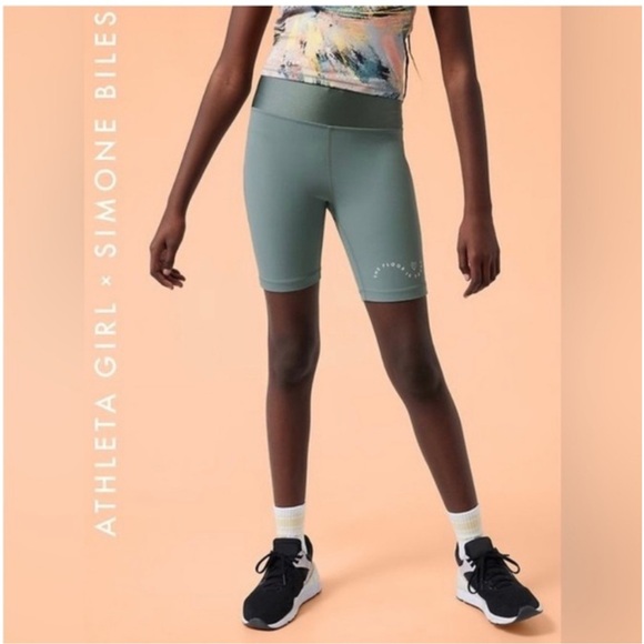 NWT Athleta Girl x Simone Biles “The Floor is Yours” Biker Shorts – Size XL (14) - Picture 1 of 9